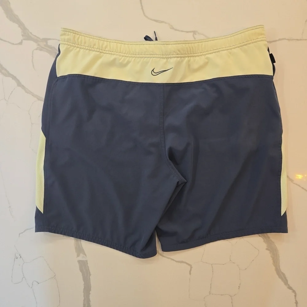 Nike Mens Drawstring Swim Trunks Blue Gray Green Size XL